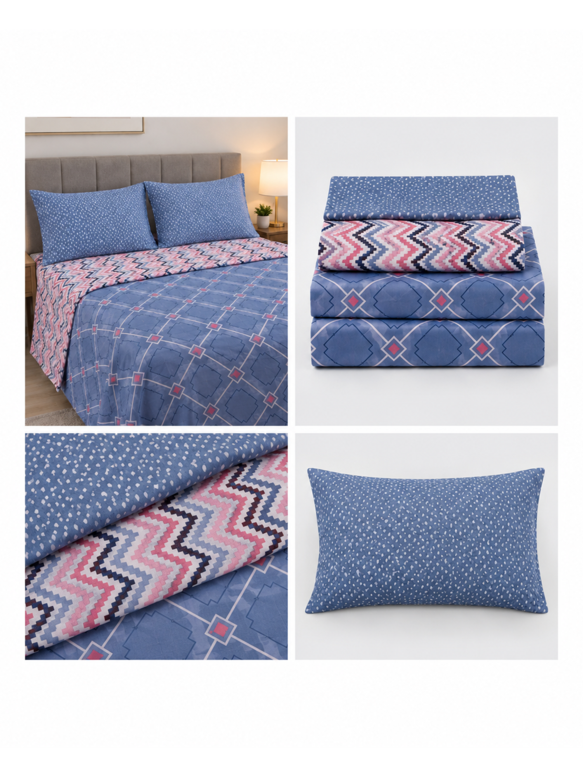 Juego de Sabanas de 3 Piezas Reversible Full/Queen