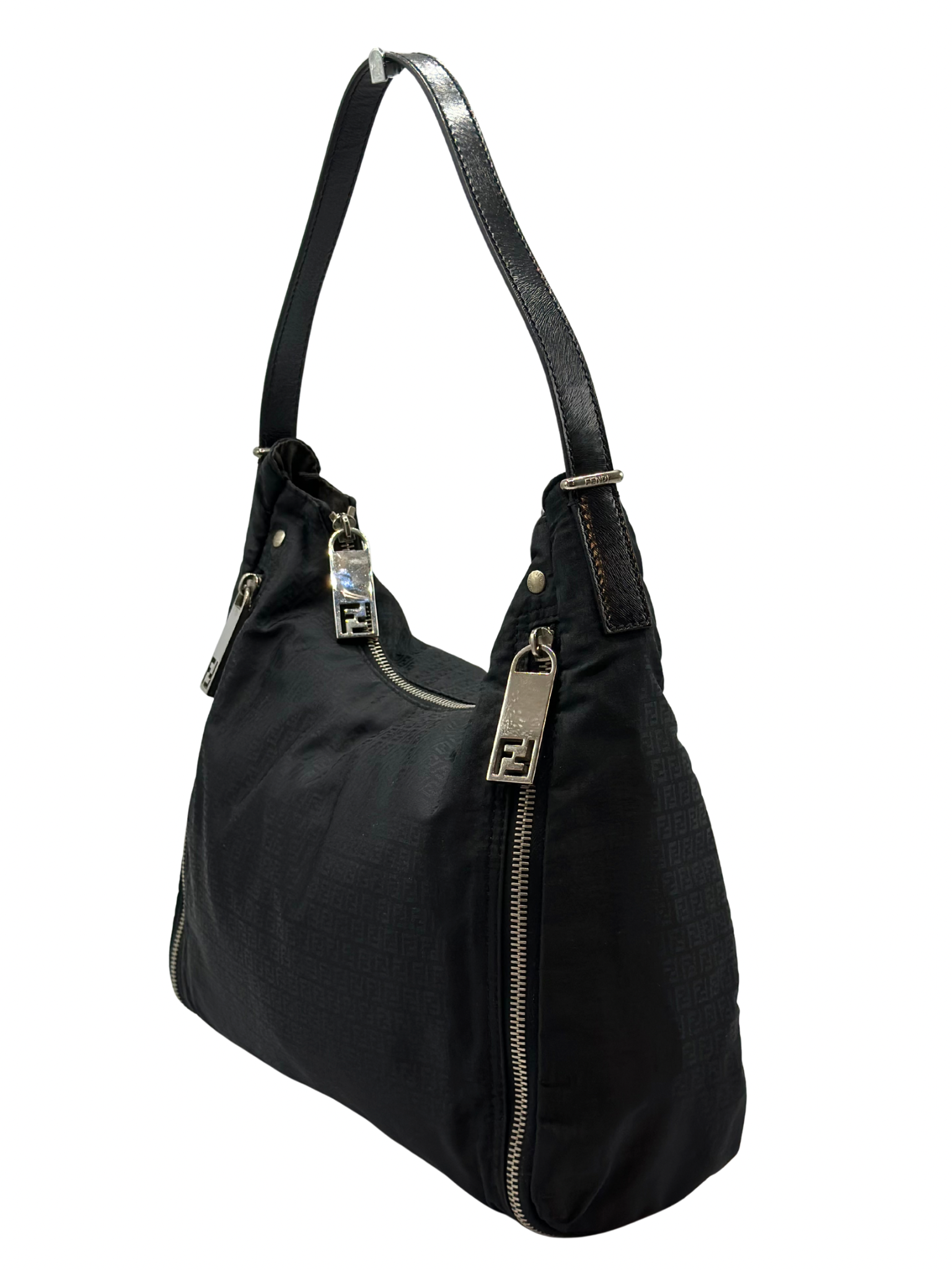 Cartera Negra Fendi Zucca Vintage