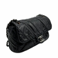 Cartera Chanel Black Glazed Calfskin Twisted Flap