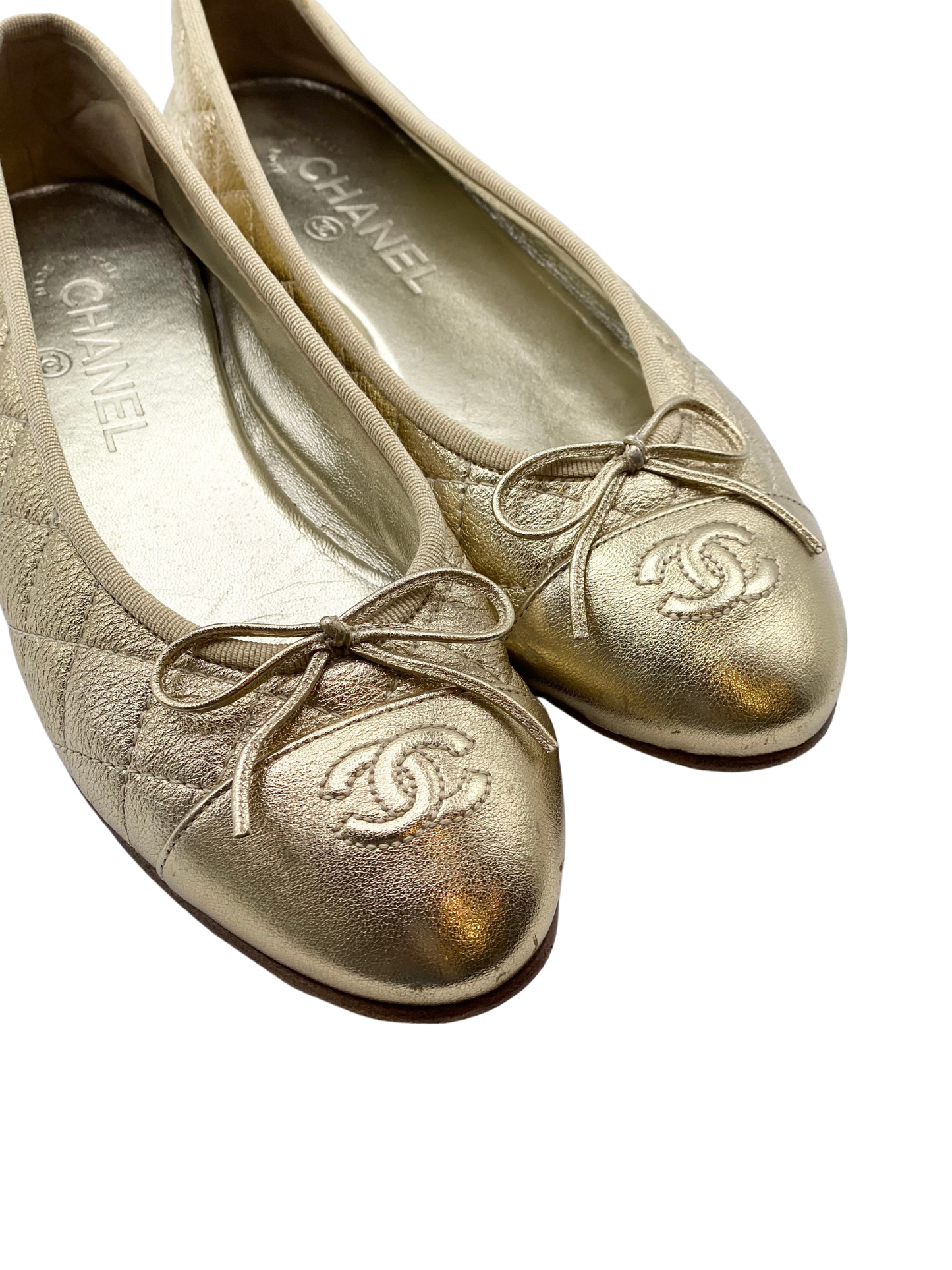 Chatita Bailarina Chanel Dorada (38)