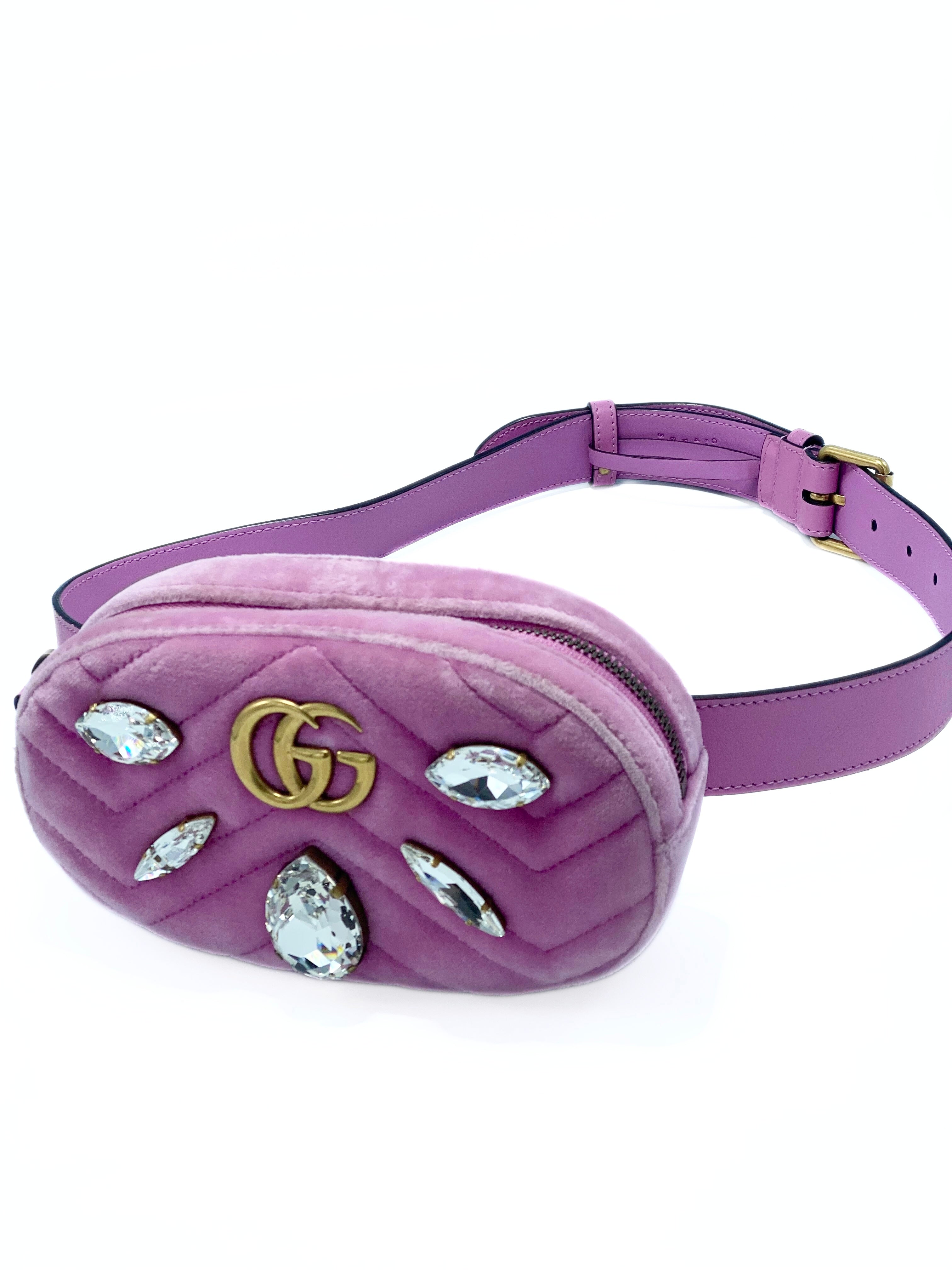 Riñonera Gucci GG Marmont Crystals Velvet Belt Bag