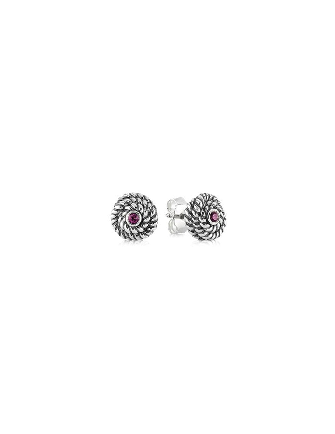 Aros Pandora de Plata con Piedra Amatista