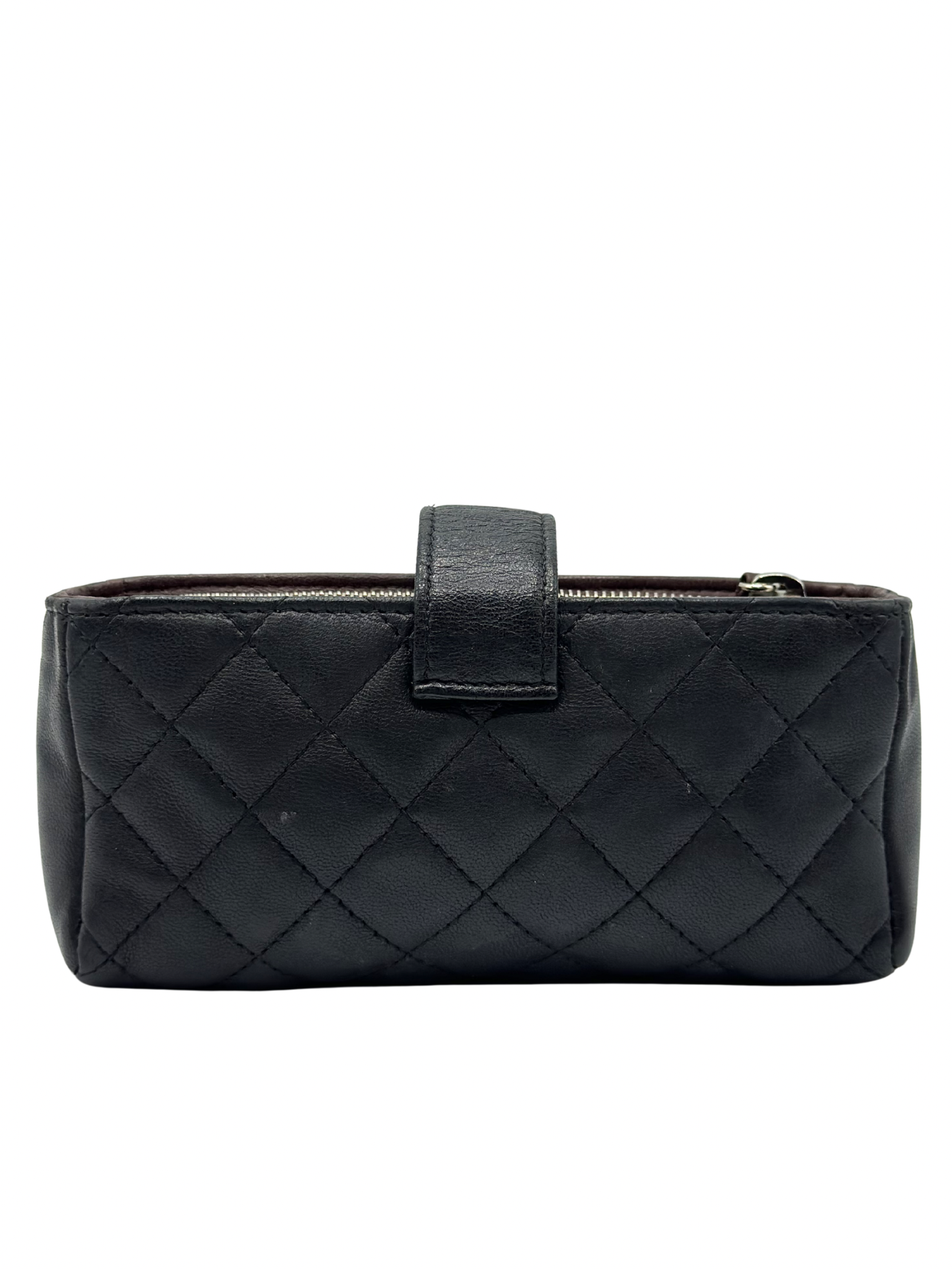 Monedero Mini Pouch Chanel Black Quilted Leather CC