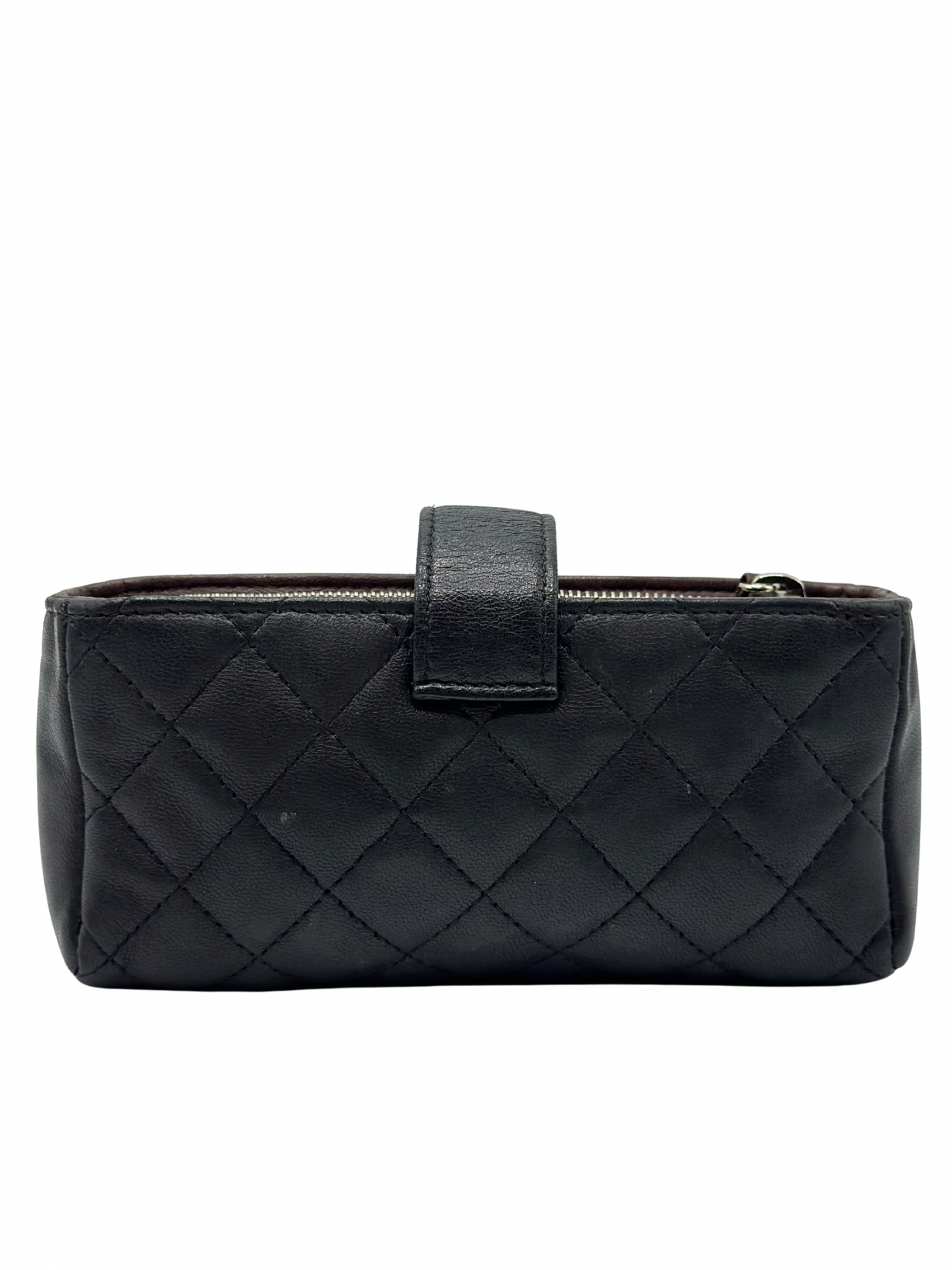 Monedero Mini Pouch Chanel Black Quilted Leather CC