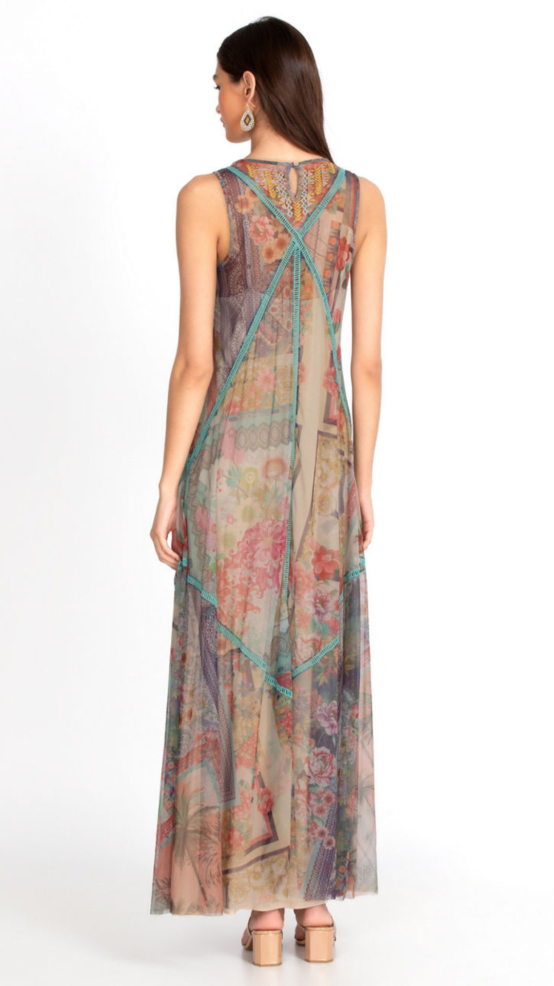 Vestido con Bordado de Flores Johnny Was (Talle M)