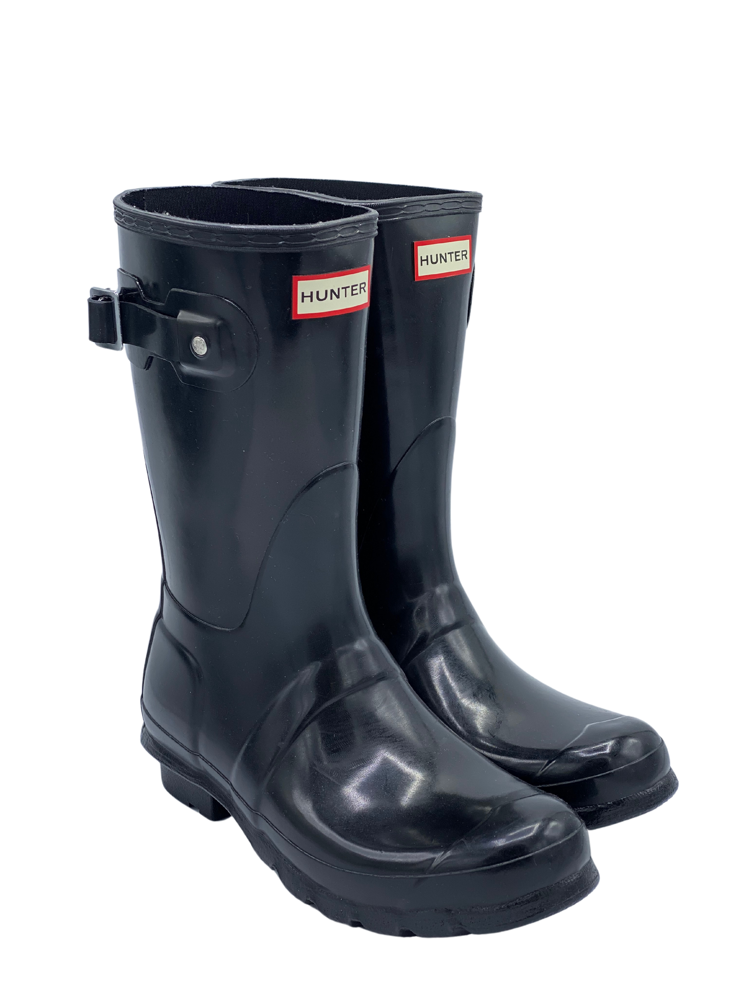 Bota de Lluvia Hunter Midi Glossy Black (8 US)