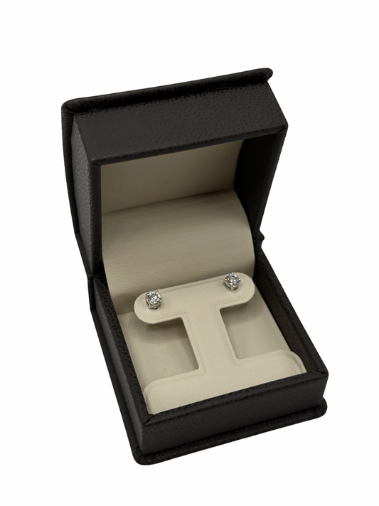 Aros Stud Oro 14k con Diamantes de Laboratorio