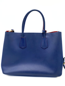 Cartera Prada Saffiano Double Leather Bag Blue