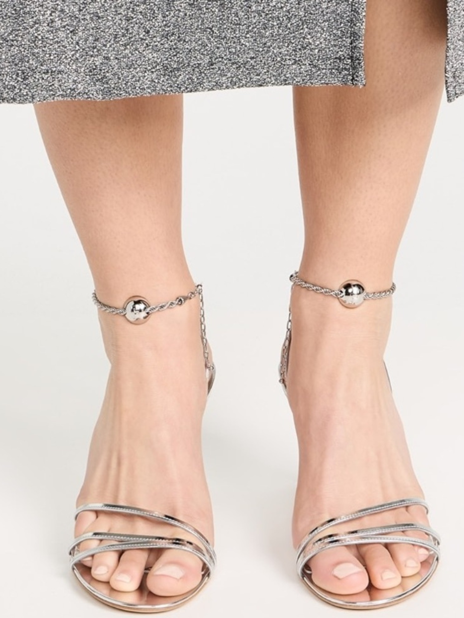 Sandalias Plateadas Salvatore Ferragamo (39.5)