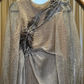 Vestido Largo Plateado con Flecos Ilse Jara (M)