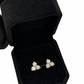 Aros Stud Tipo Trebol Oro Amarillo 18K y Diamantes