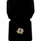 Anillo Statement Floral en Oro Amarillo 18k con Zafiro