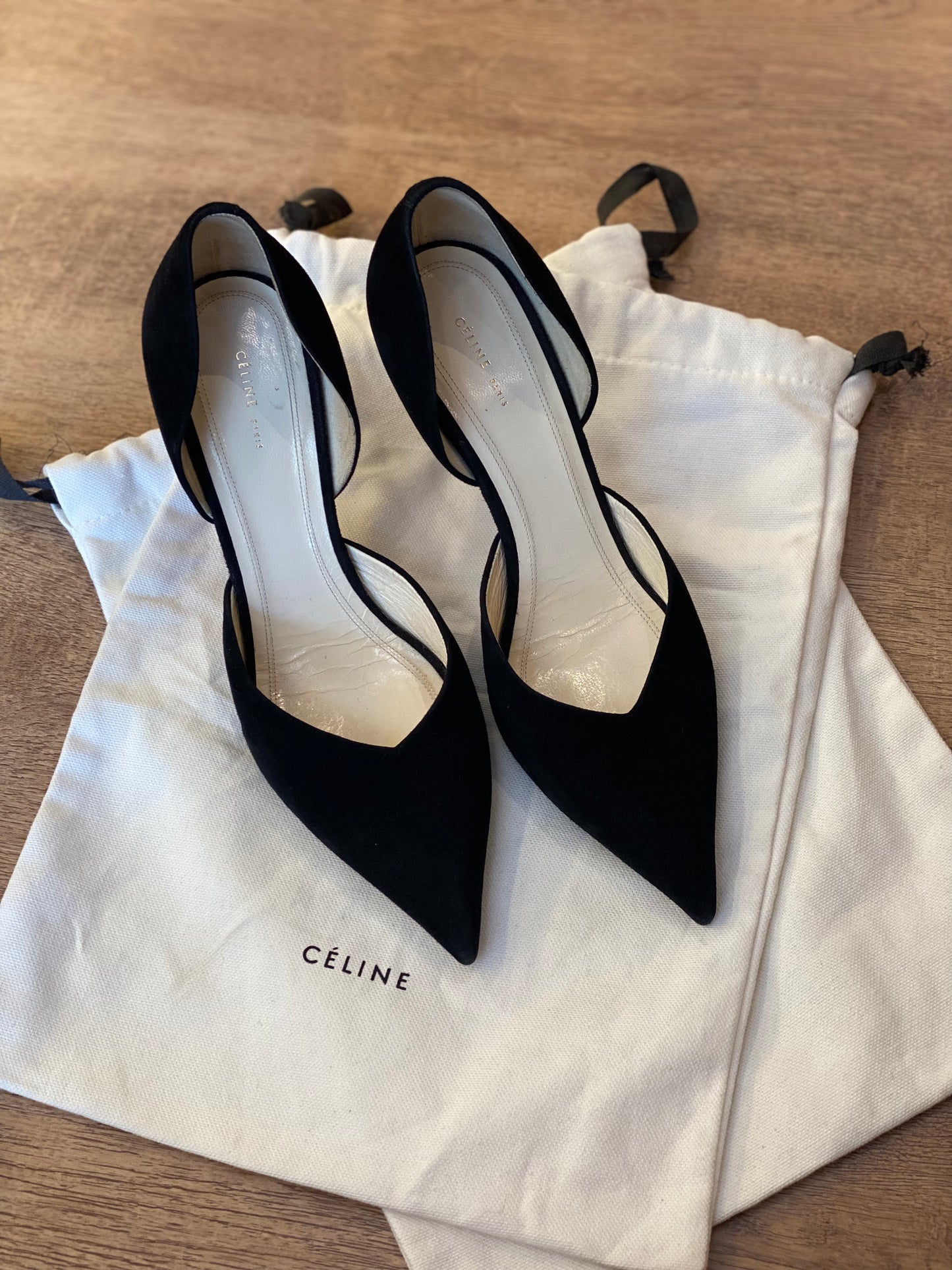 Pumps Gamuzados Celine D Orsay (37)