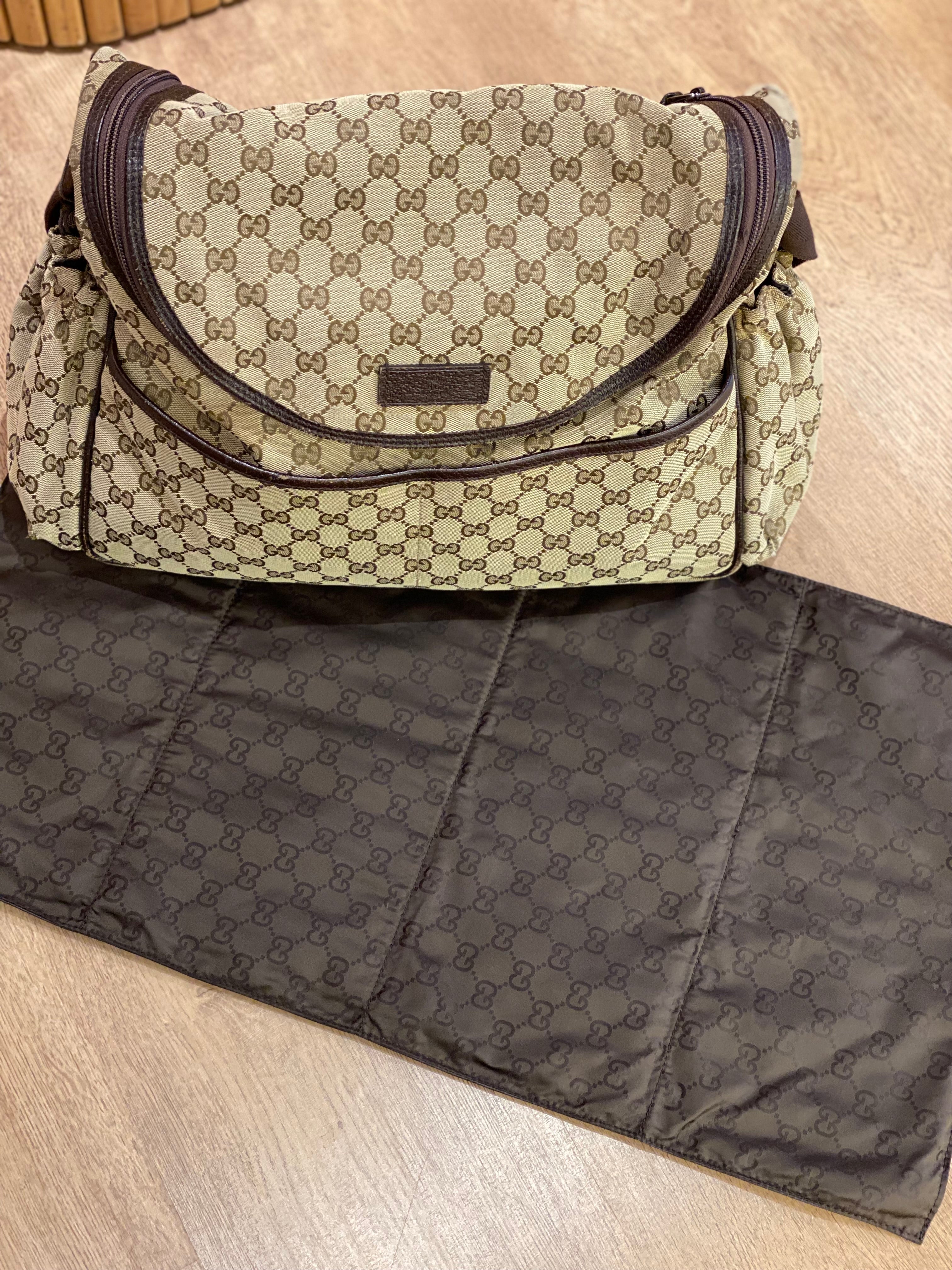 Pañalera Diaper Bag Gucci GG + Cambiador