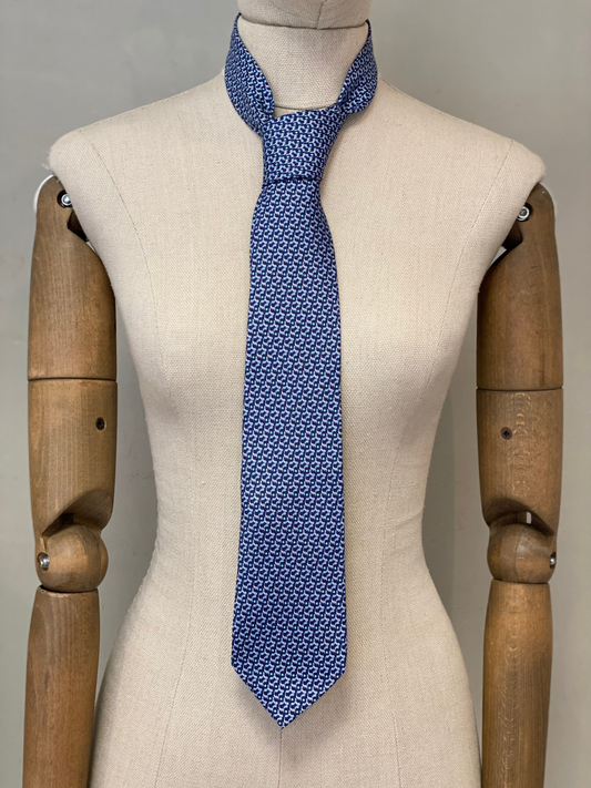 Corbata de Seda Azul Salvatore Ferragamo