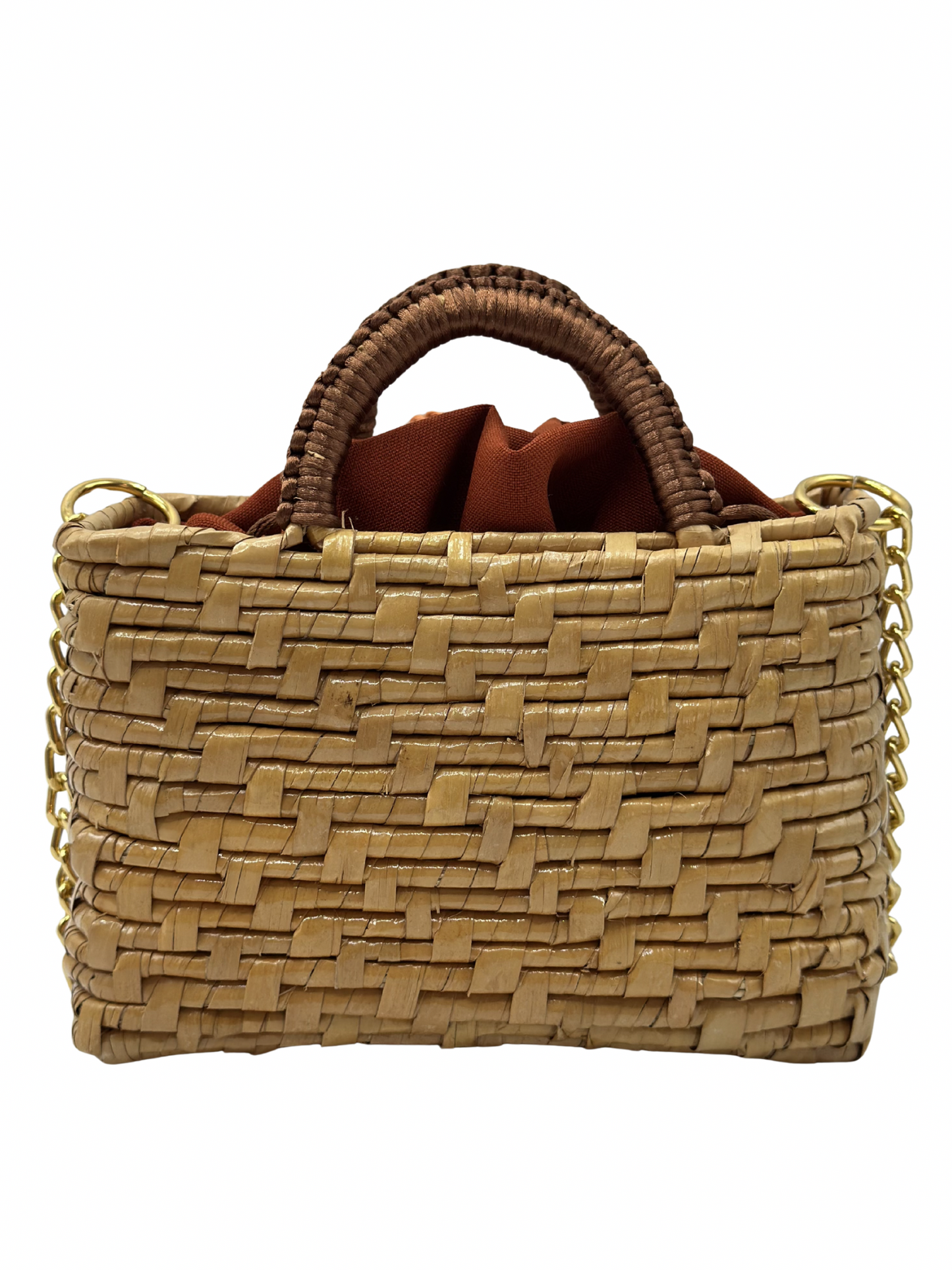 Mini Bolso Cristina Sabatini Crochet Flower Trunk Brown