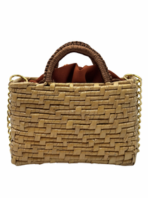 Mini Bolso Cristina Sabatini Crochet Flower Trunk Brown