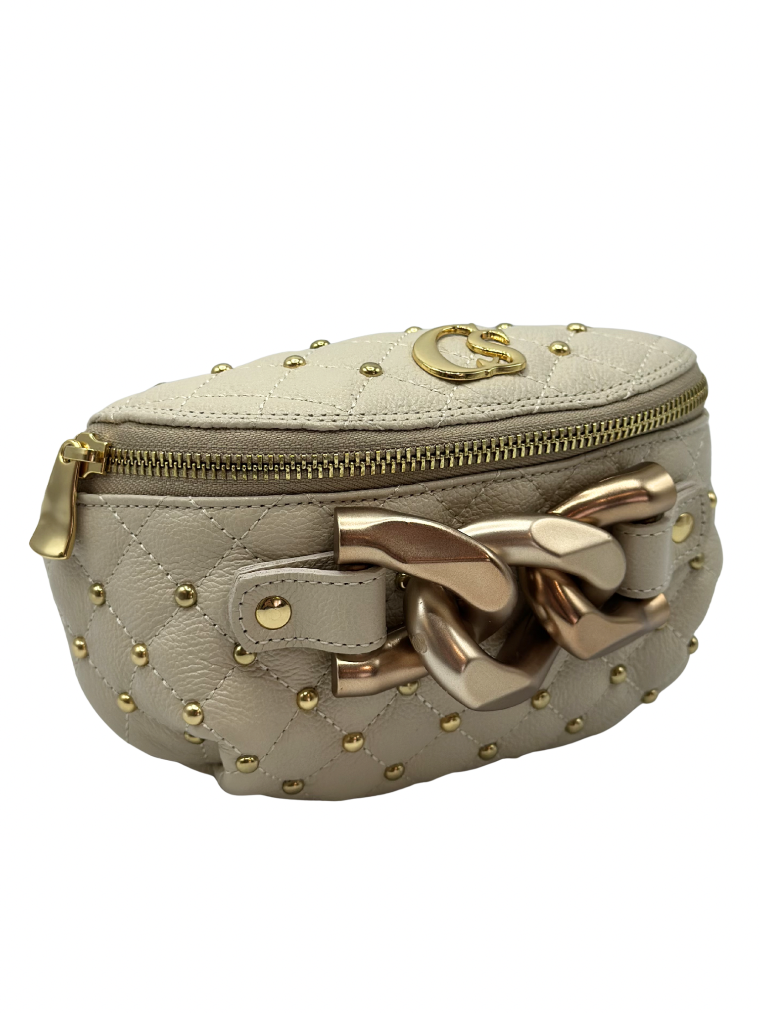 Mini Riñonera Beige con Cadenas Carmen Steffens