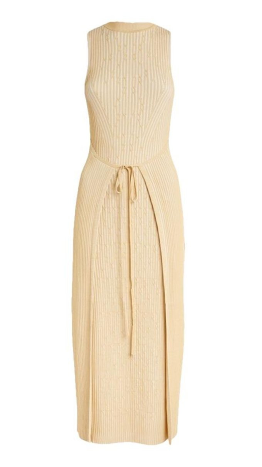 Vestido Midi Beige Cult Gaia Liora (Talle XS)