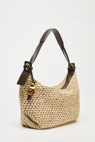Cartera Zara Raffia de Hombro (Nueva)