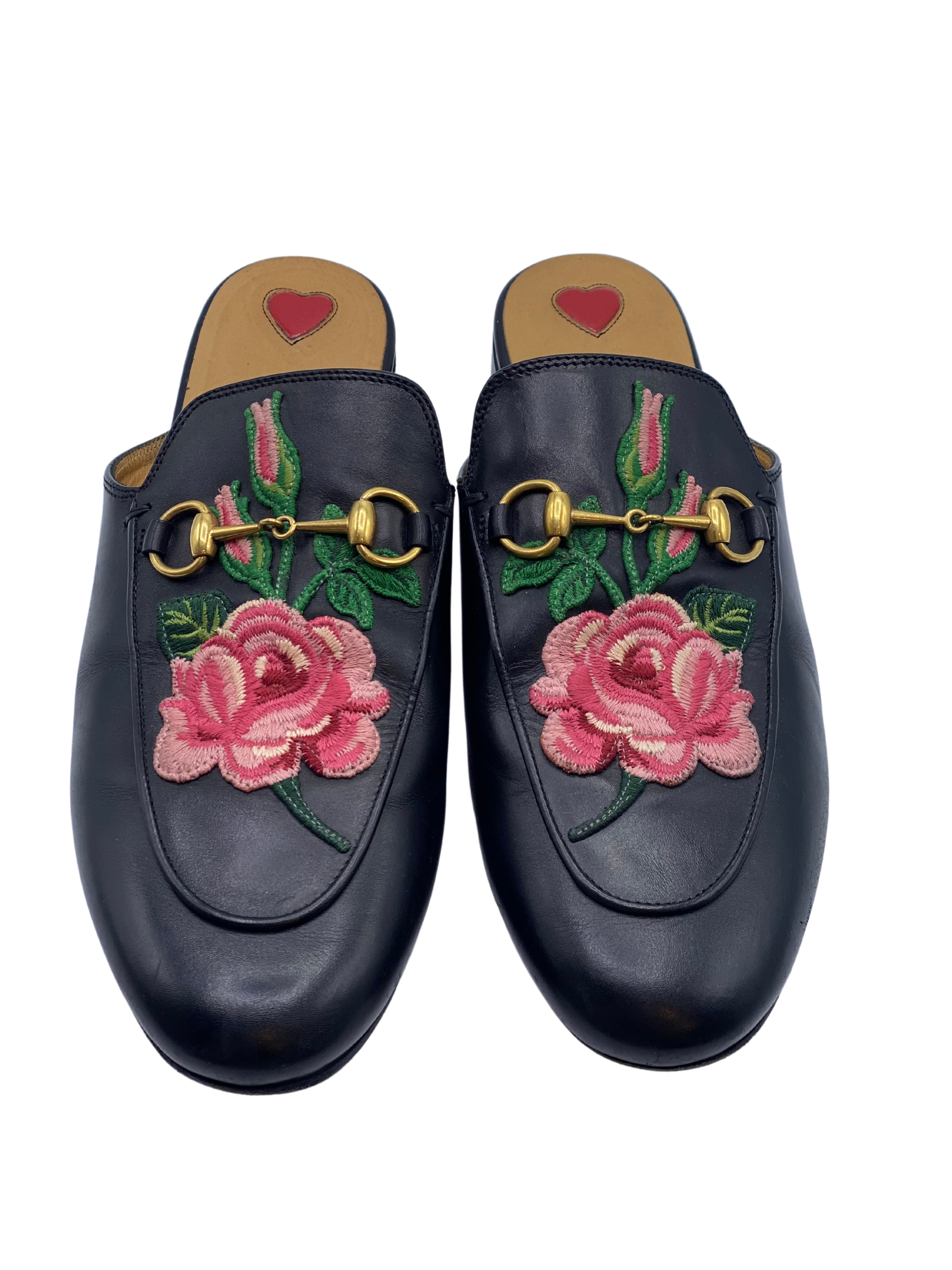 Mules Gucci Horsebit Floral (38)