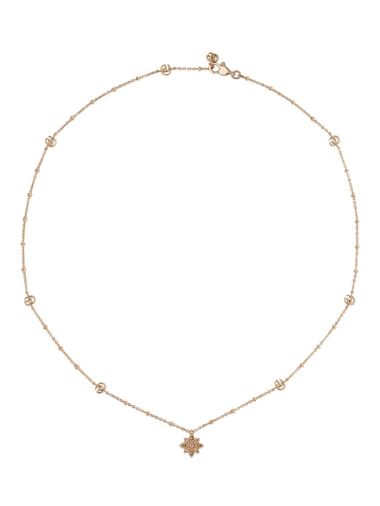 Collar Gucci Flower Double G con Diamantes