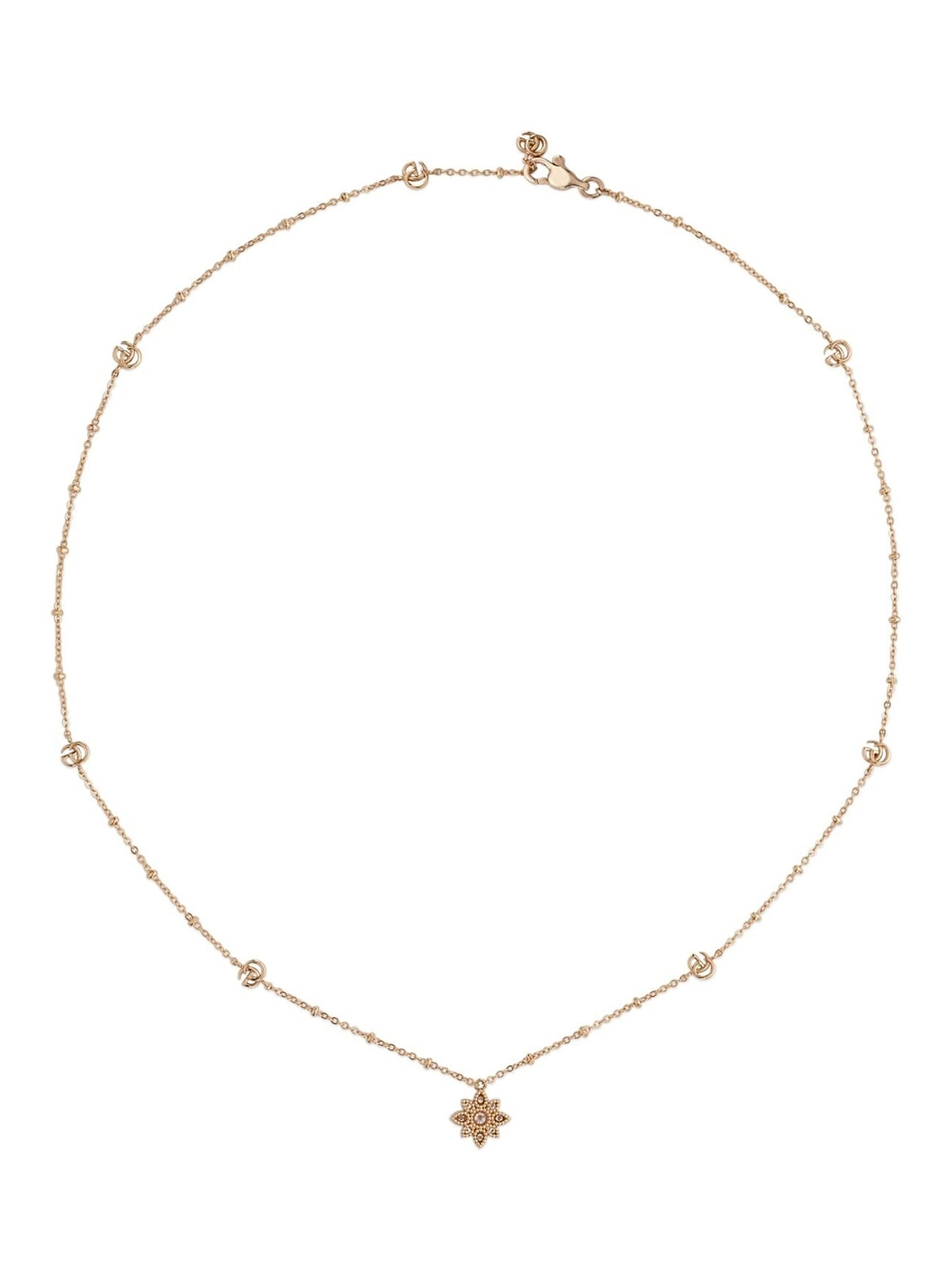 Collar Gucci Flower Double G con Diamantes