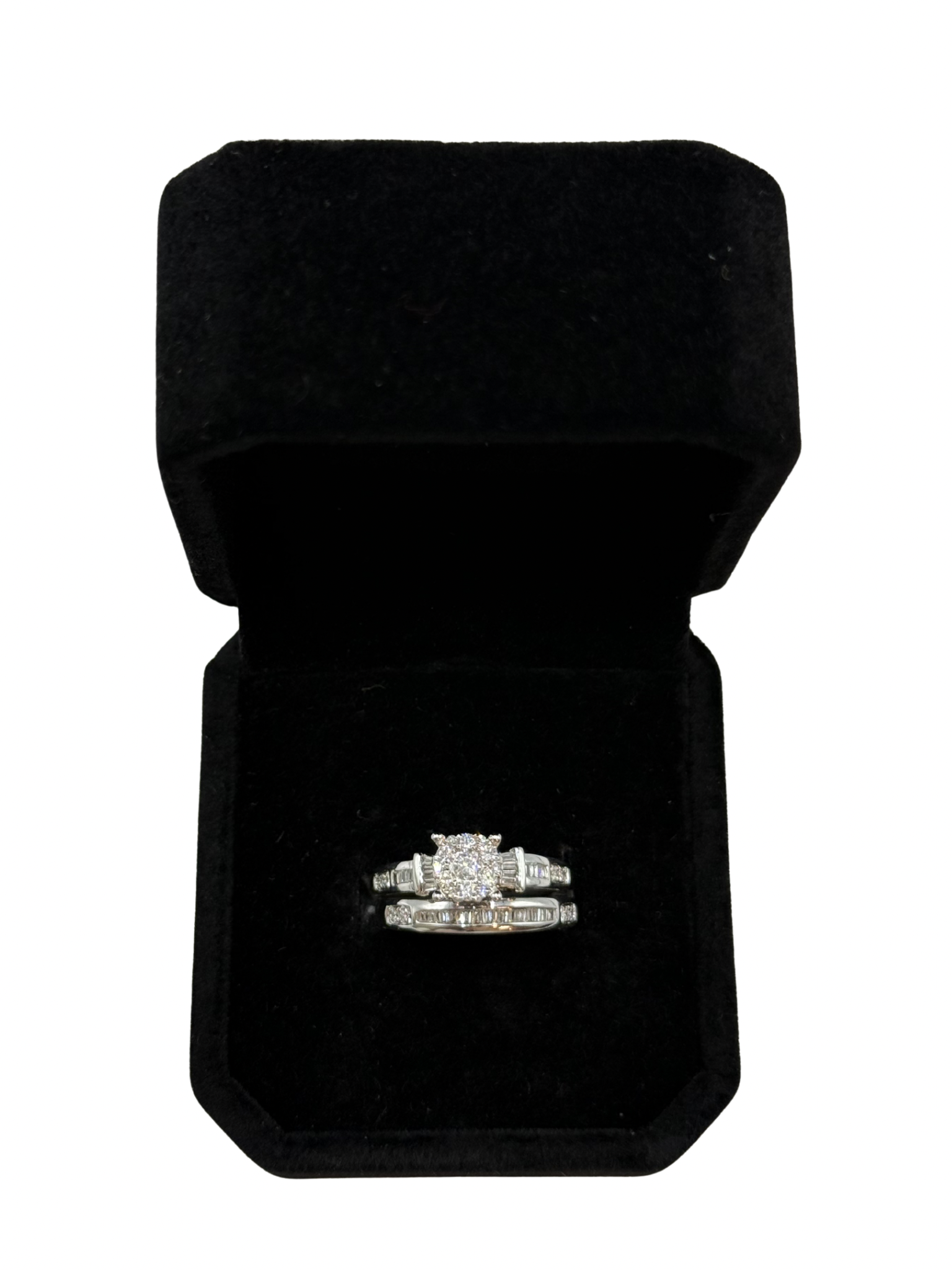 Set de Anillos Bridal en Oro Blanco 18k