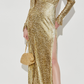 Vestido Dorado Self-Portrait (M)