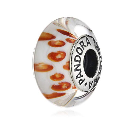 Charm Pandora Murano Python Orange