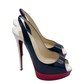 Sandalia Christian Louboutin Lady Peep Tricolor (37.5)