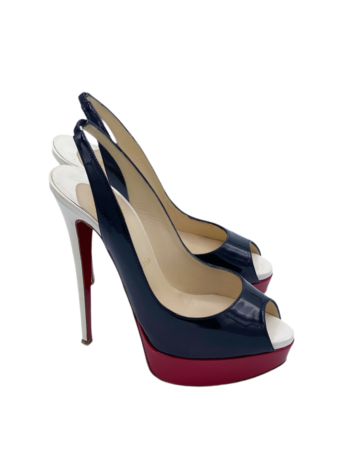 Sandalia Christian Louboutin Lady Peep Tricolor (37.5)