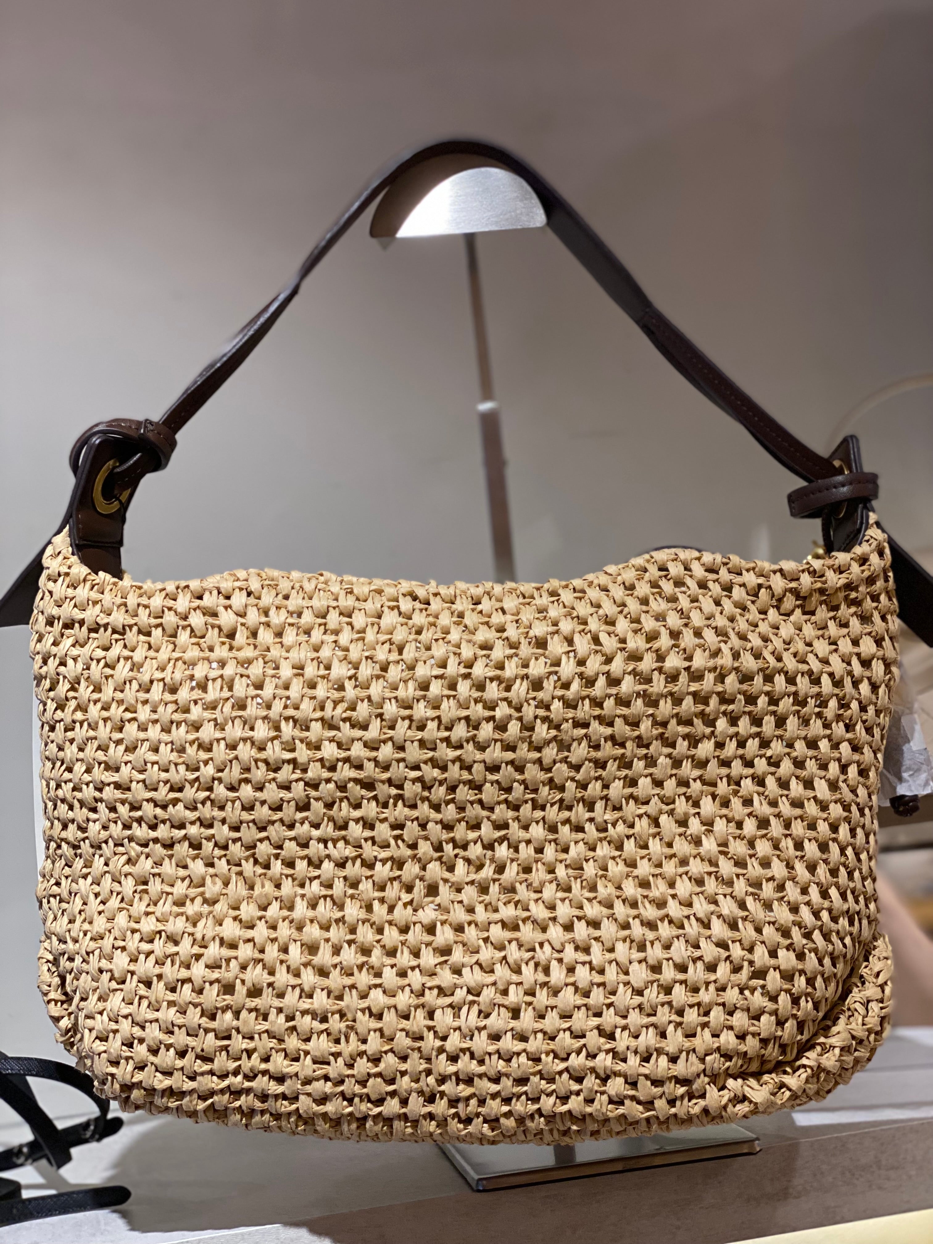 Cartera Zara Raffia de Hombro (Nueva)