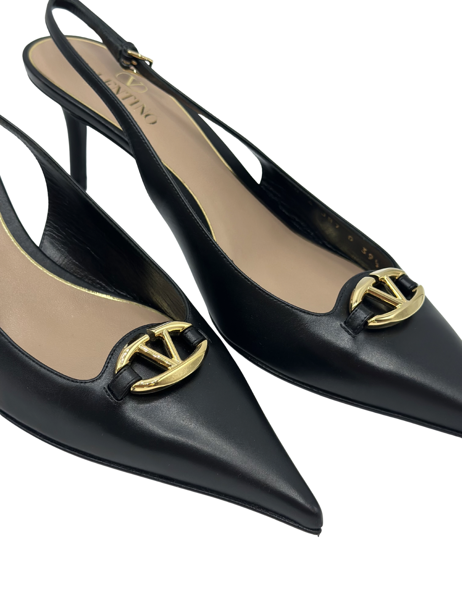 Sandalias Negras Valentino V Logo The Bold Edition (39.5)