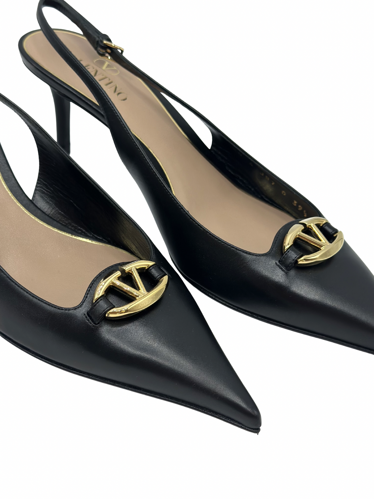 Sandalias Negras Valentino V Logo The Bold Edition (39.5)