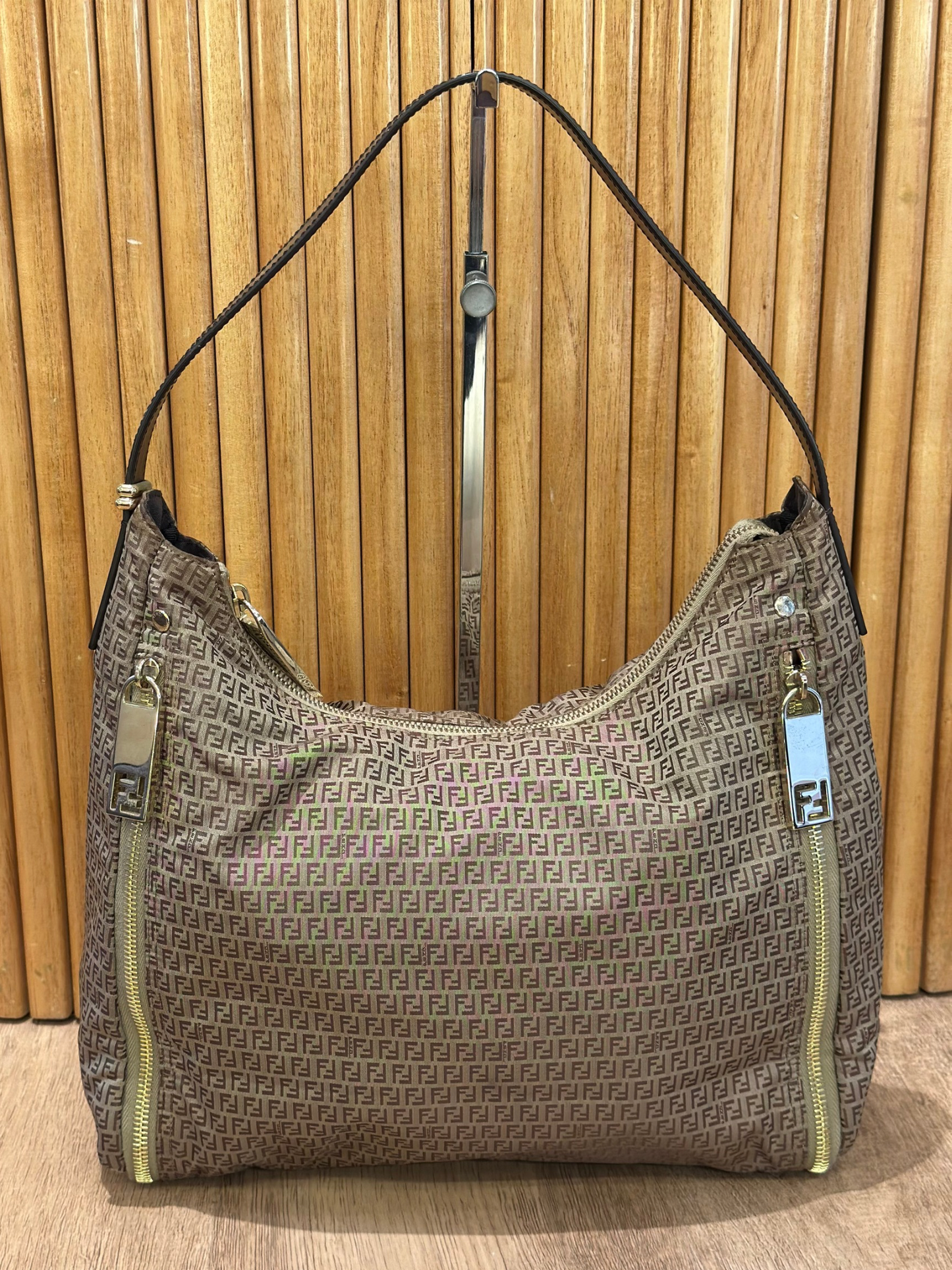 Cartera Beige Fendi Zucca Vintage