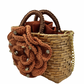 Mini Bolso Cristina Sabatini Crochet Flower Trunk Brown