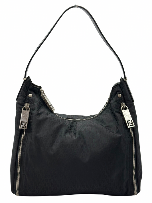Cartera Negra Fendi Zucca Vintage