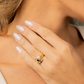 Anillo Statement Floral en Oro Amarillo 18k con Zafiro