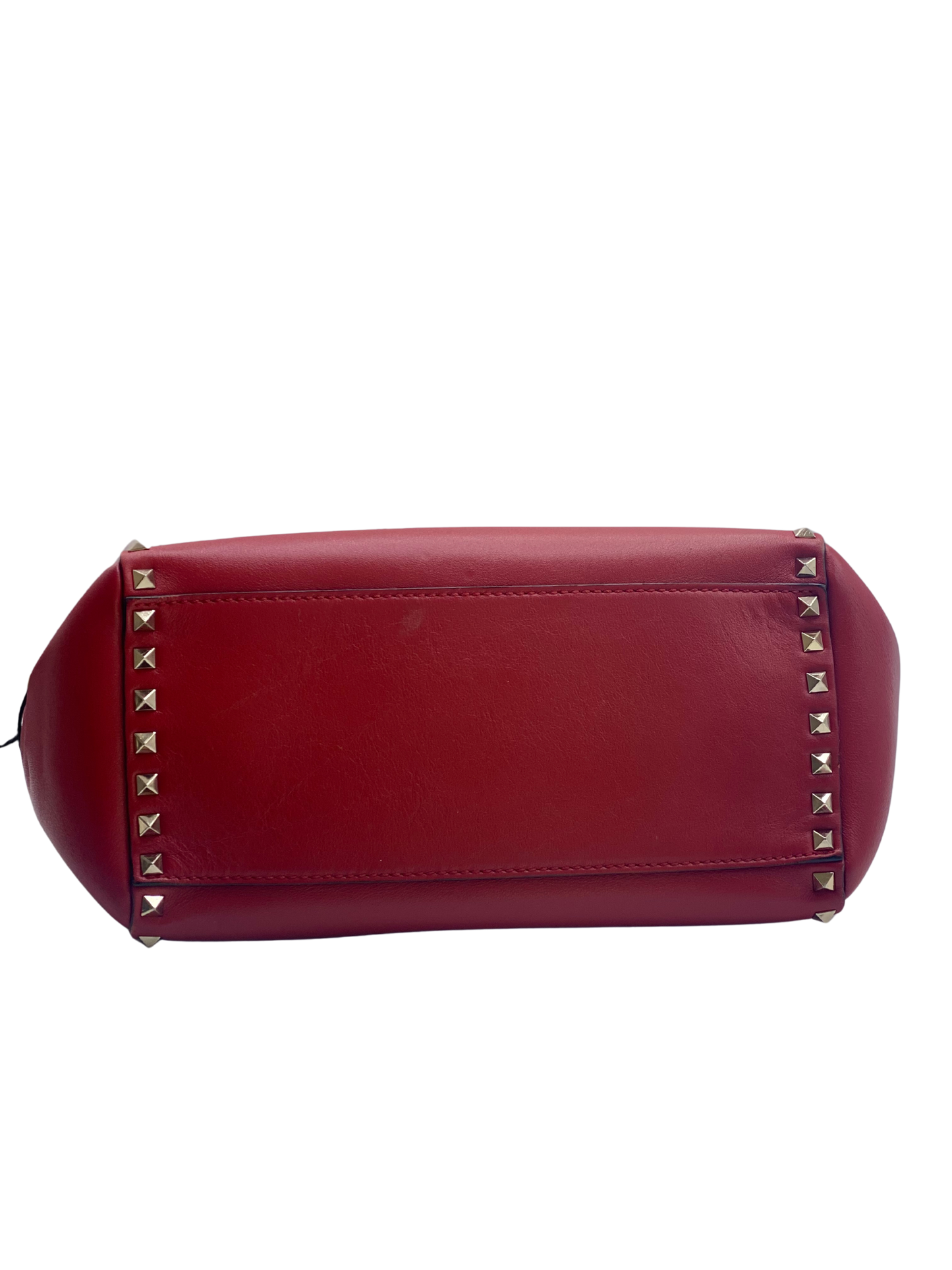 Cartera Valentino Garavani Rockstud Double Handle Tote Red