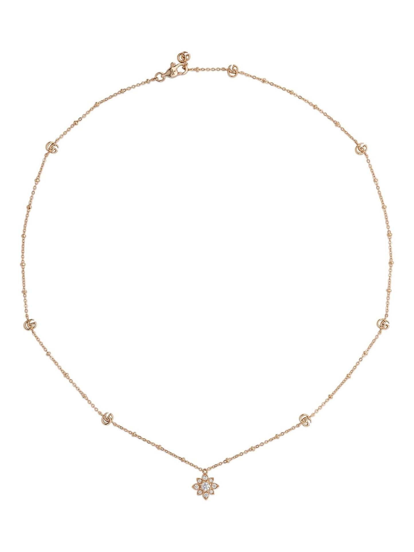 Collar Gucci Flower Double G con Diamantes