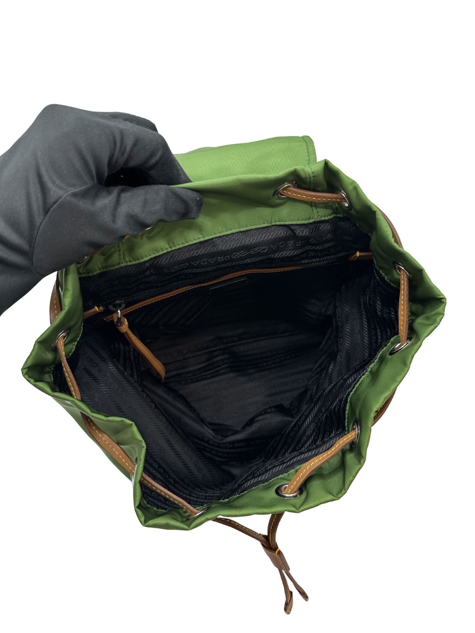 Mochila de Nylon Verde Prada