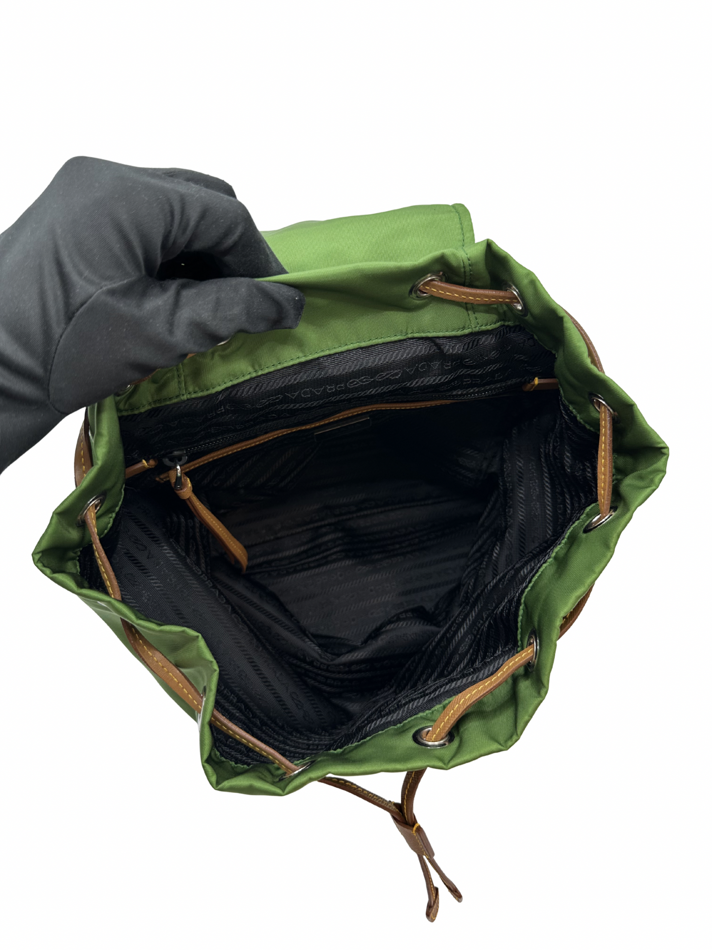Mochila de Nylon Verde Prada