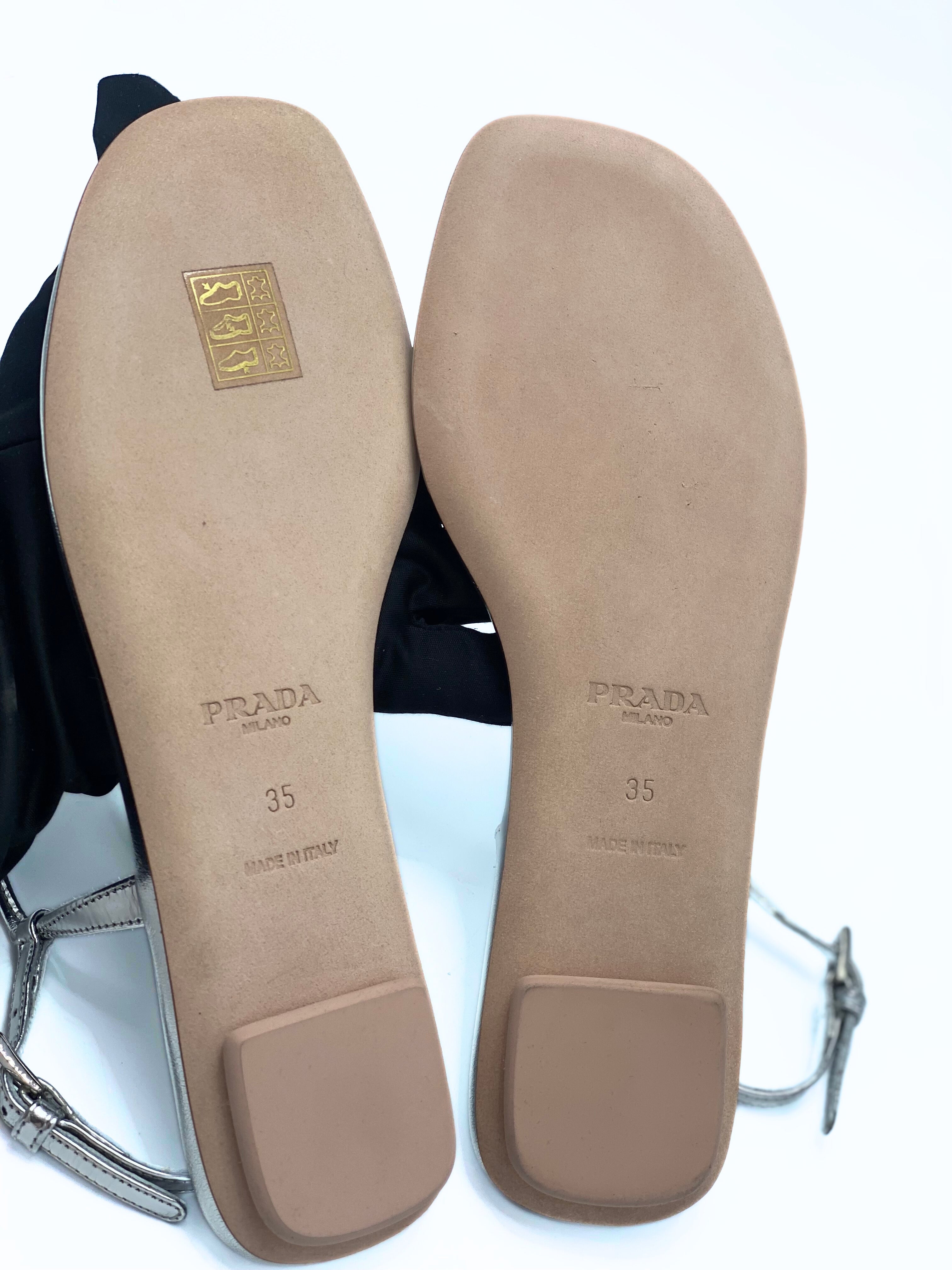 Sandalia Prada Laminated Thong Sandals (EU35)