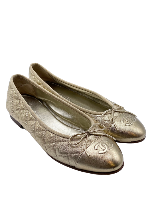 Chatita Bailarina Chanel Dorada (38)