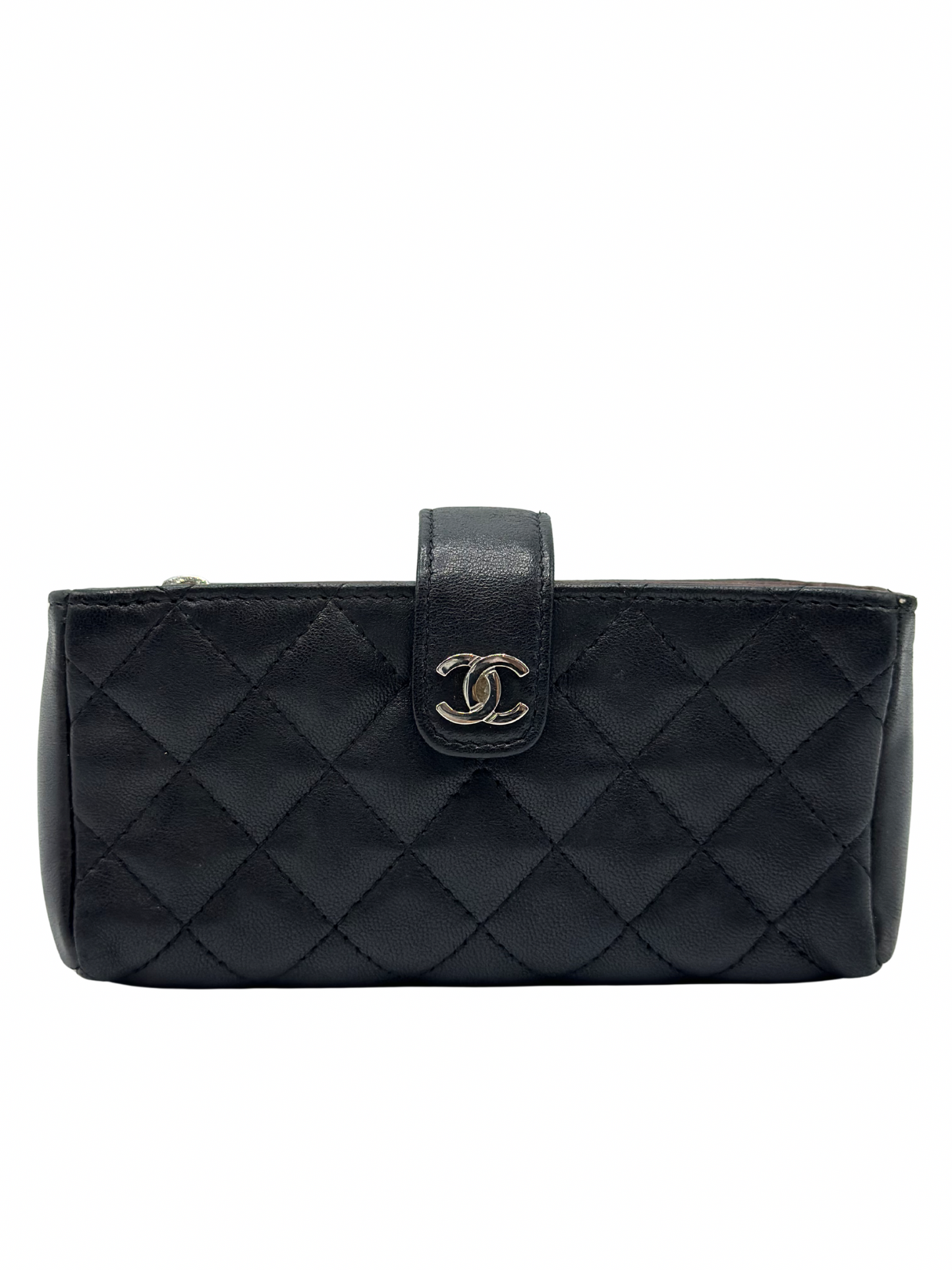 Monedero Mini Pouch Chanel Black Quilted Leather CC