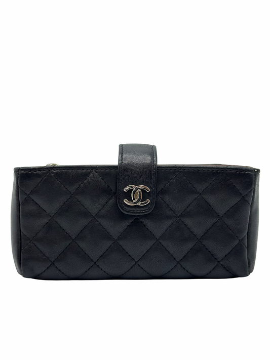 Monedero Mini Pouch Chanel Black Quilted Leather CC