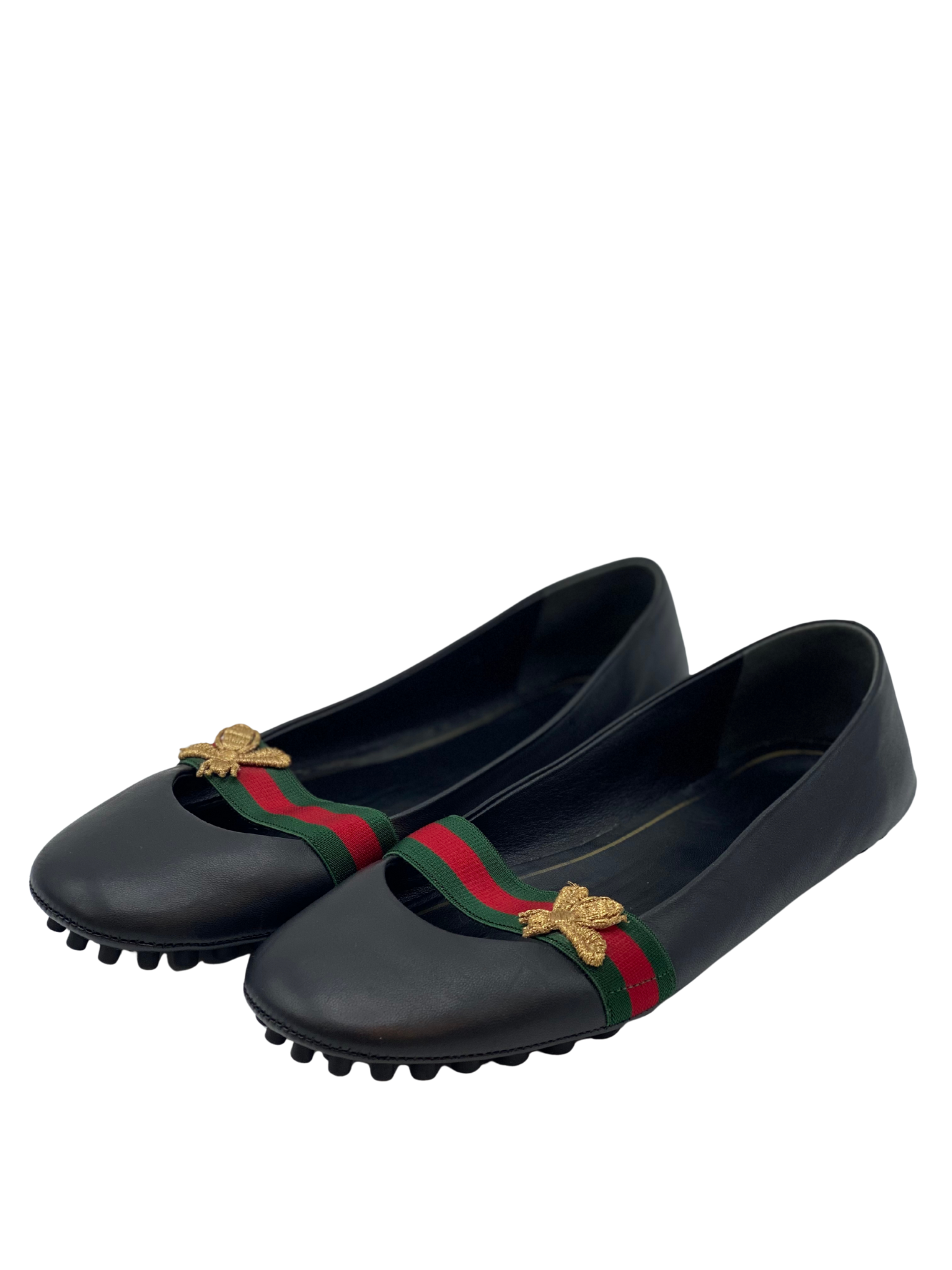 Chatitas Gucci Calfskin Bayadere Bee (Talle 38)