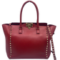 Cartera Valentino Garavani Rockstud Double Handle Tote Red