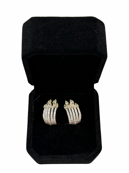 Aros Clip Combinado Oro 18k